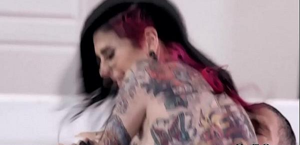  Joanna Angel wants to spice up her sex life and changed into a wild pink haired MILF spreads her pussy and ass and got fucked in several positions.